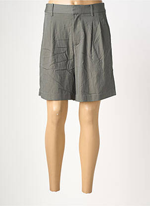 Short fermeture zippée sous rabat avec crochet taille haute vert RAILS femme