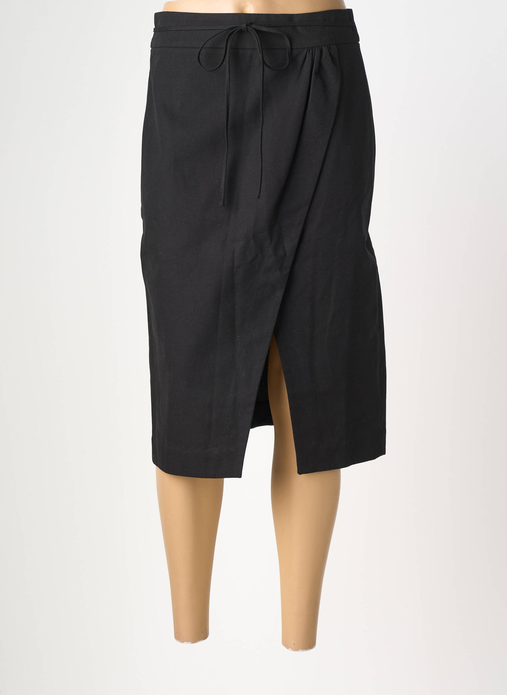 Jupe mi-longue coupe droite noir ROUJE femme