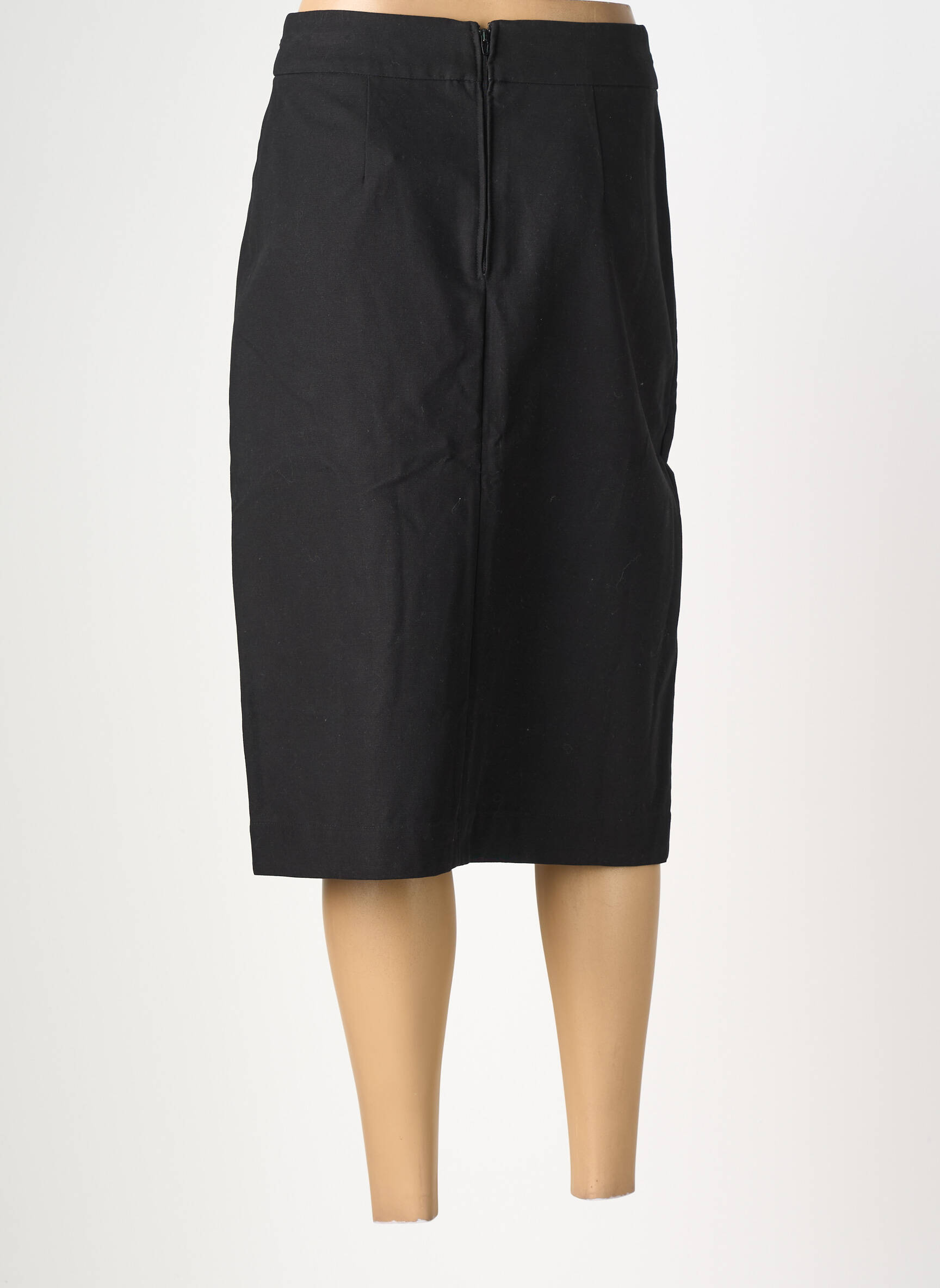 Jupe mi-longue coupe droite noir ROUJE femme