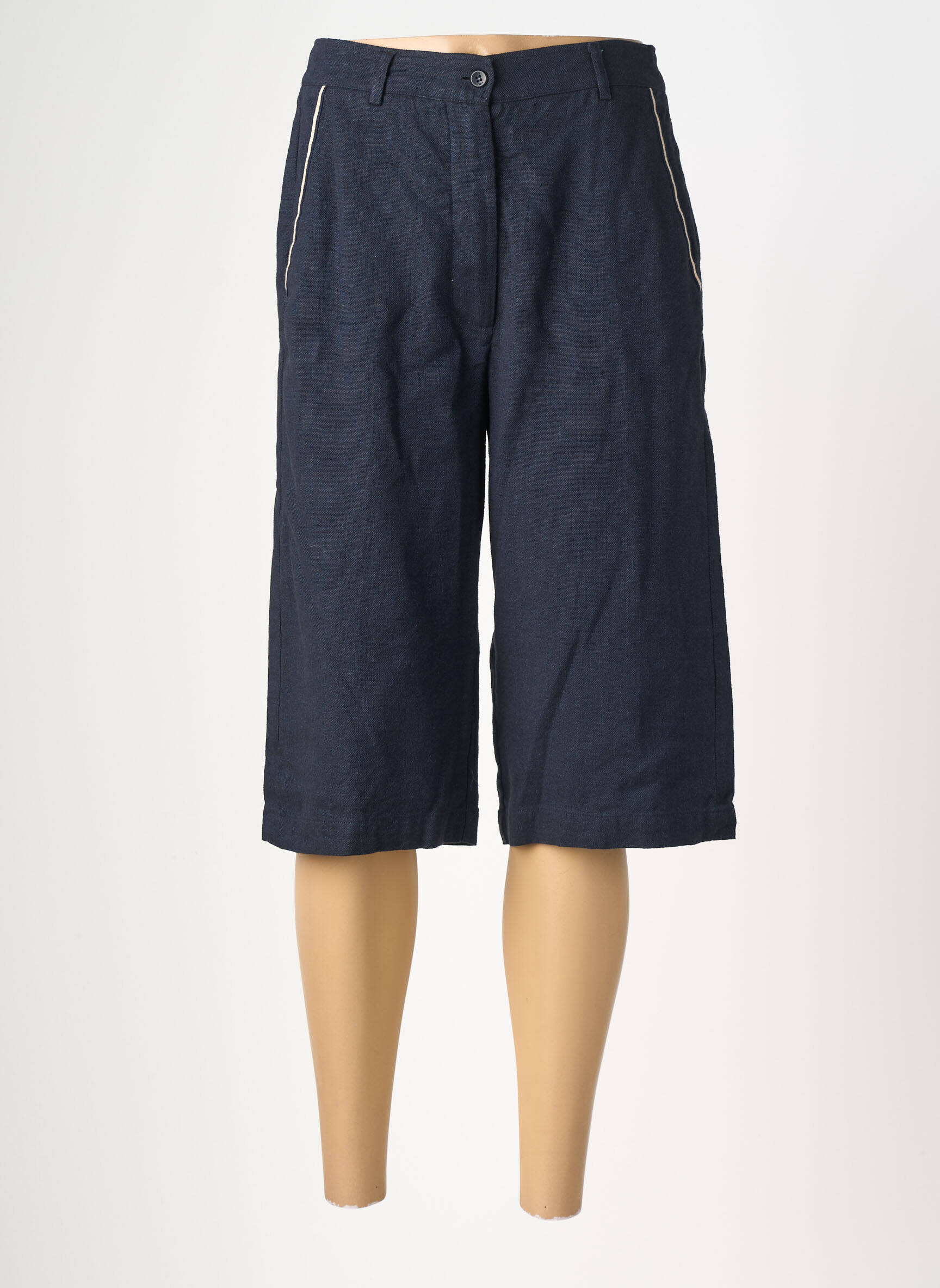 Bermuda taille à pinces taille normale bleu DIEGA femme
