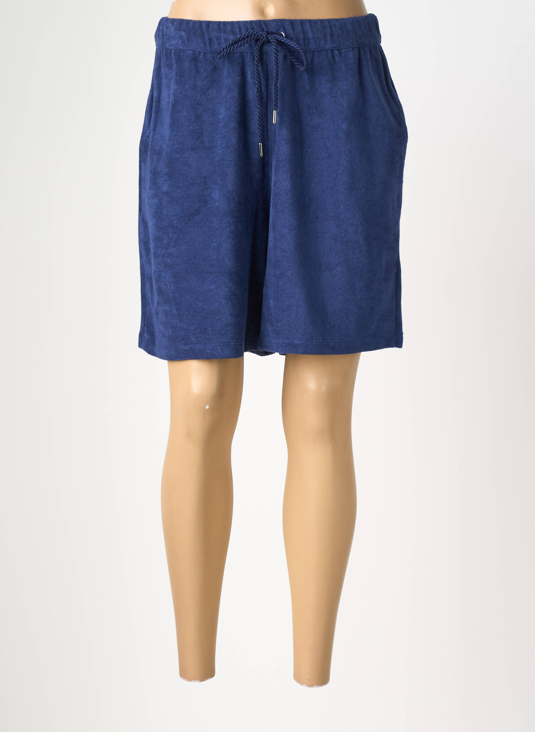 Short taille élastique taille haute bleu MAJESTIC FILATURES femme