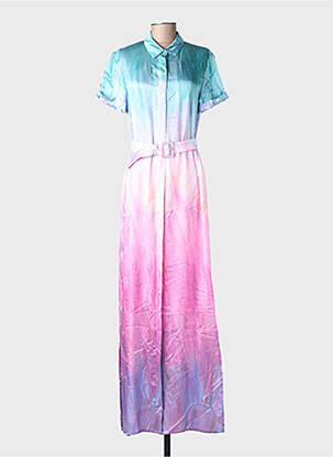 Robe longue manches courtes manches courtes rose DMN femme
