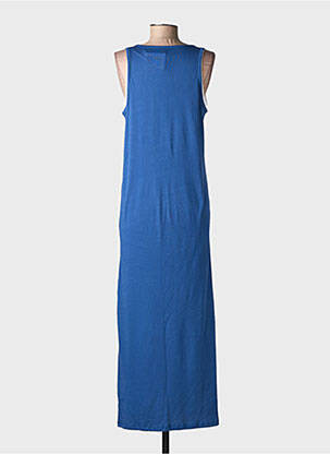 Robe longue sans manche sans manche bleu MAJESTIC FILATURES femme