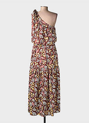 Robe longue imprimé fleurs sans manche marron VANESSA BRUNO femme
