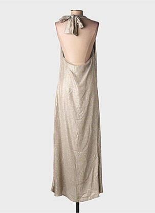 Robe longue manches dos nu sans manche or DIEGA femme