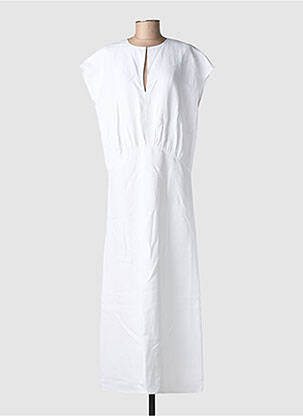 Robe longue manches courtes manches courtes blanc SAMSOE & SAMSOE femme