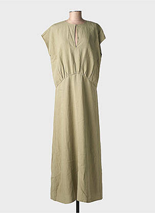 Robe longue manches courtes manches courtes vert SAMSOE & SAMSOE femme