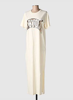 Robe longue manches courtes manches courtes beige NEWTONE femme