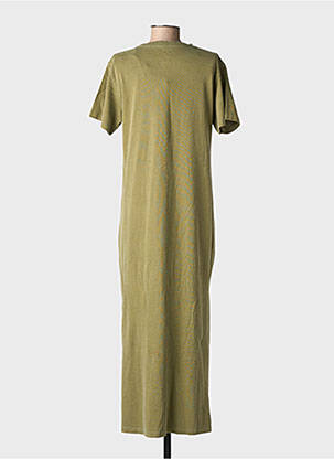 Robe longue manches courtes manches courtes vert NEWTONE femme