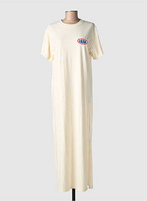 Robe longue manches courtes manches courtes beige NEWTONE femme
