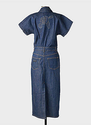 Robe longue manches courtes manches courtes bleu GANNI femme