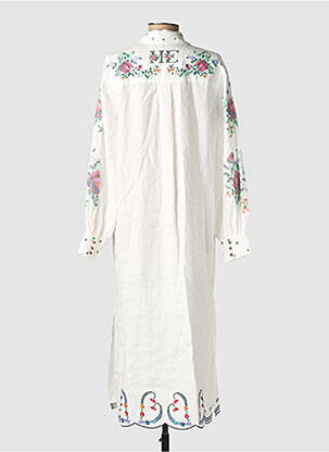 Robe longue manches longues manches longues blanc ME369 femme
