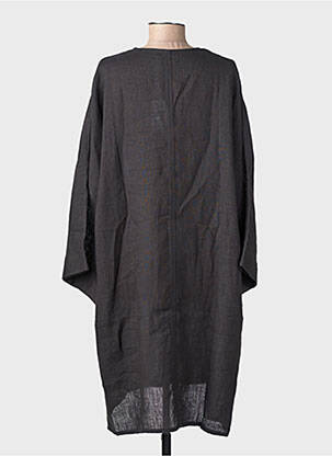 Robe mi-longue manches 3/4 manches 3/4 gris ANNE MI femme