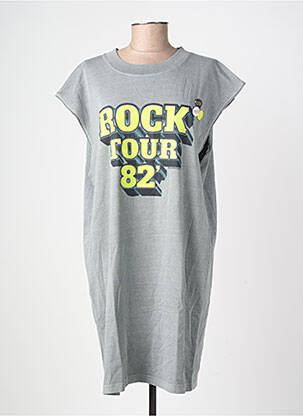 Robe courte manches courtes manches courtes gris NEWTONE femme