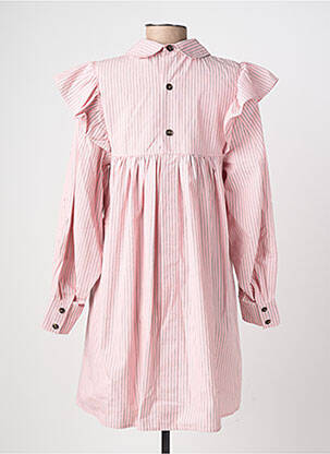 Robe courte coupe évasée manches longues rose GANNI femme
