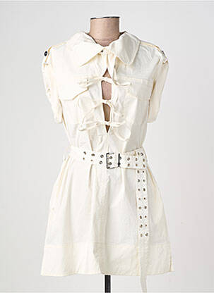Robe courte manches courtes manches courtes beige GANNI femme