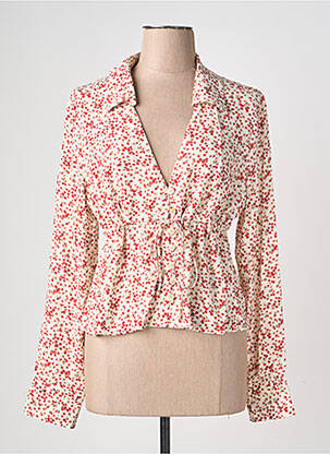 Chemisier imprimé fleurs manches longues rouge ROUJE femme