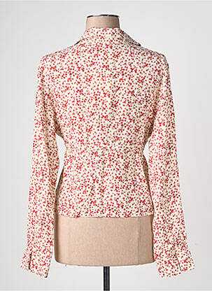 Chemisier imprimé fleurs manches longues rouge ROUJE femme