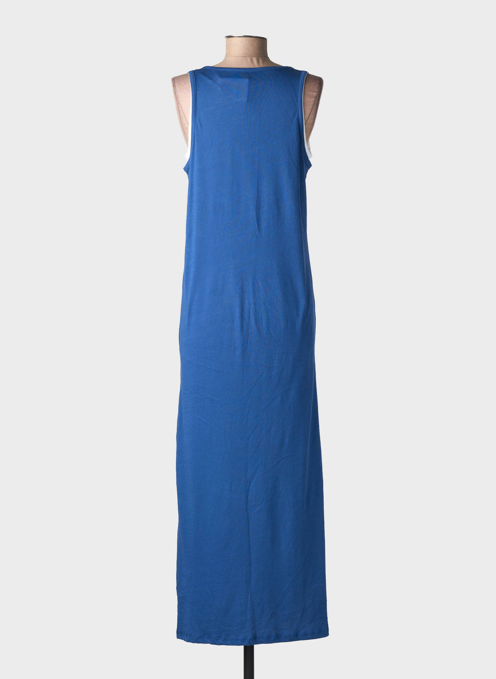 Robe longue sans manche sans manche bleu MAJESTIC FILATURES femme
