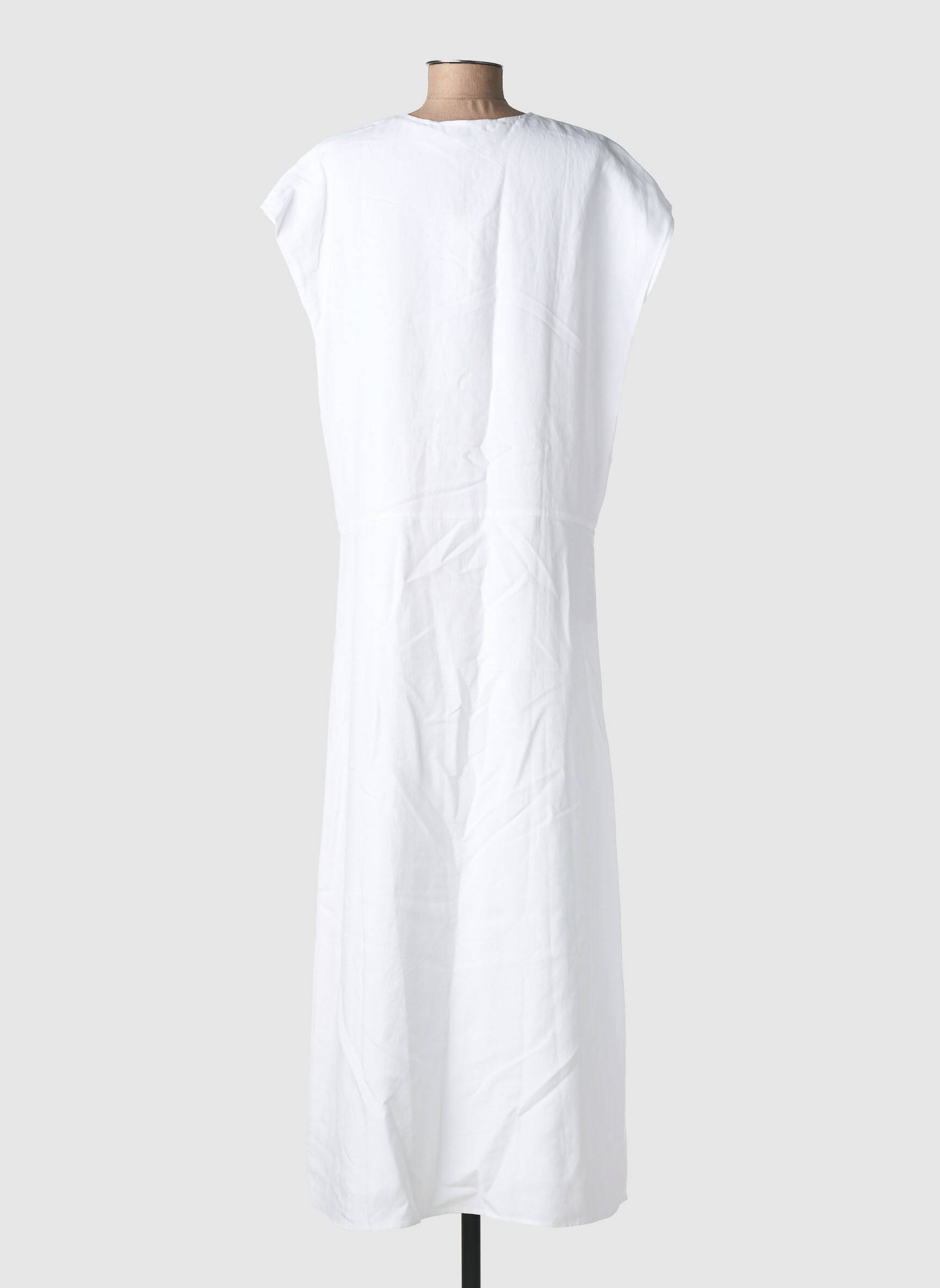 Robe longue manches courtes manches courtes blanc SAMSOE & SAMSOE femme