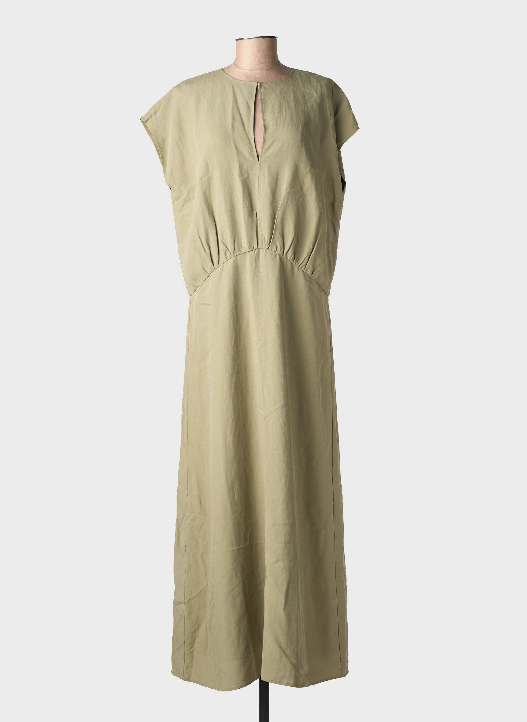 Robe longue manches courtes manches courtes vert SAMSOE & SAMSOE femme