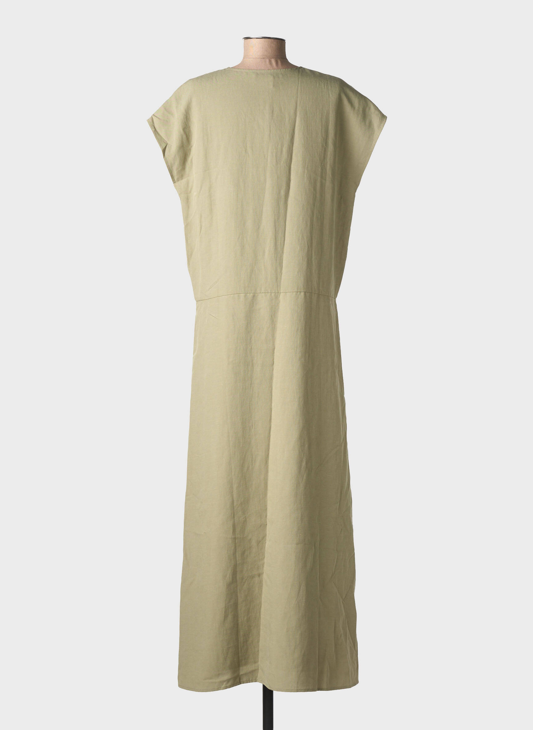 Robe longue manches courtes manches courtes vert SAMSOE & SAMSOE femme