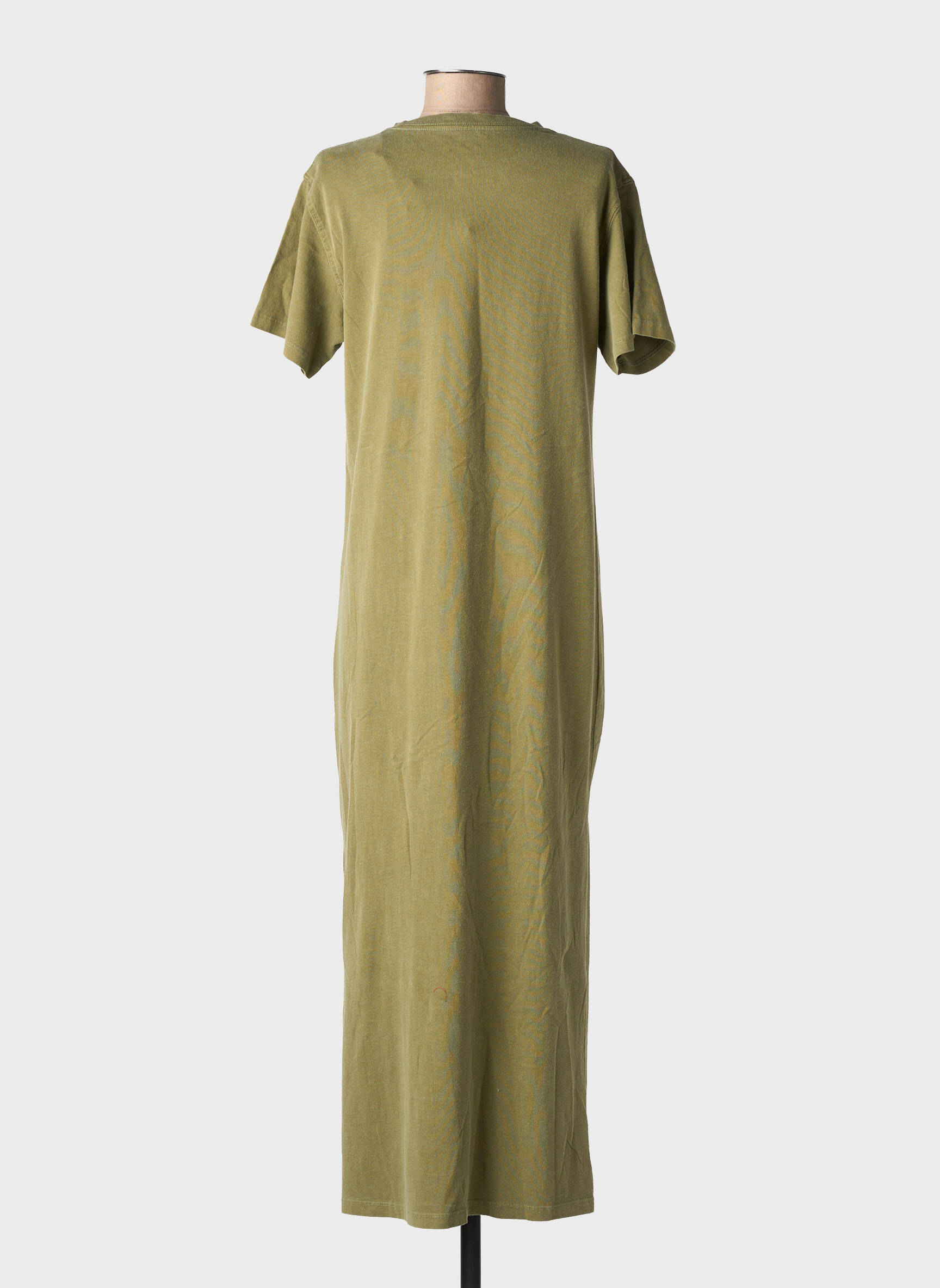 Robe longue manches courtes manches courtes vert NEWTONE femme