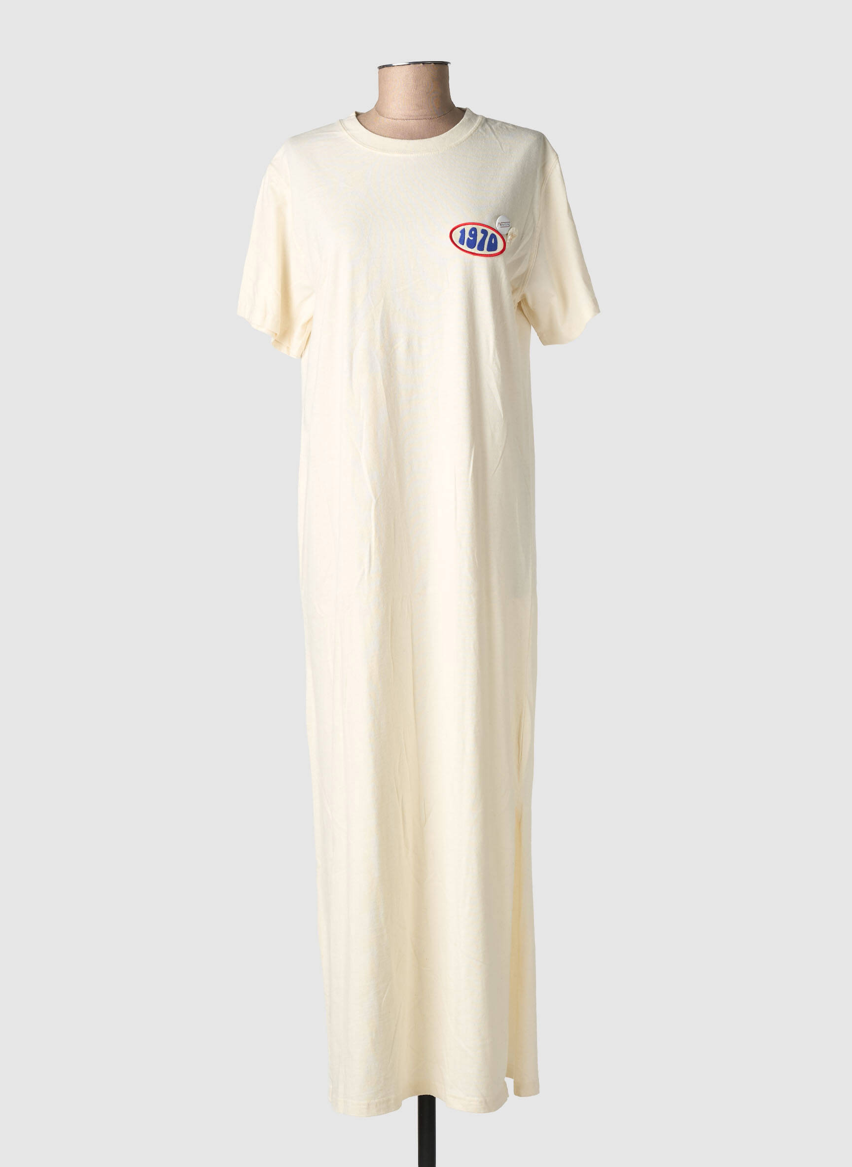 Robe longue manches courtes manches courtes beige NEWTONE femme