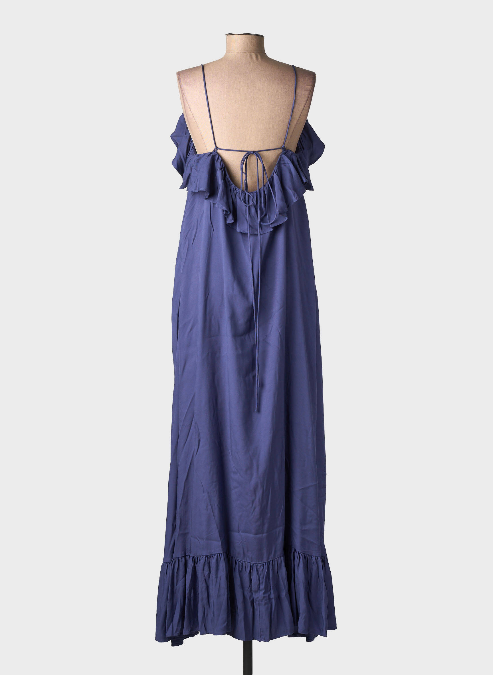 Robe longue coupe évasée fines bretelles bleu ESSENTIEL ANTWERP femme