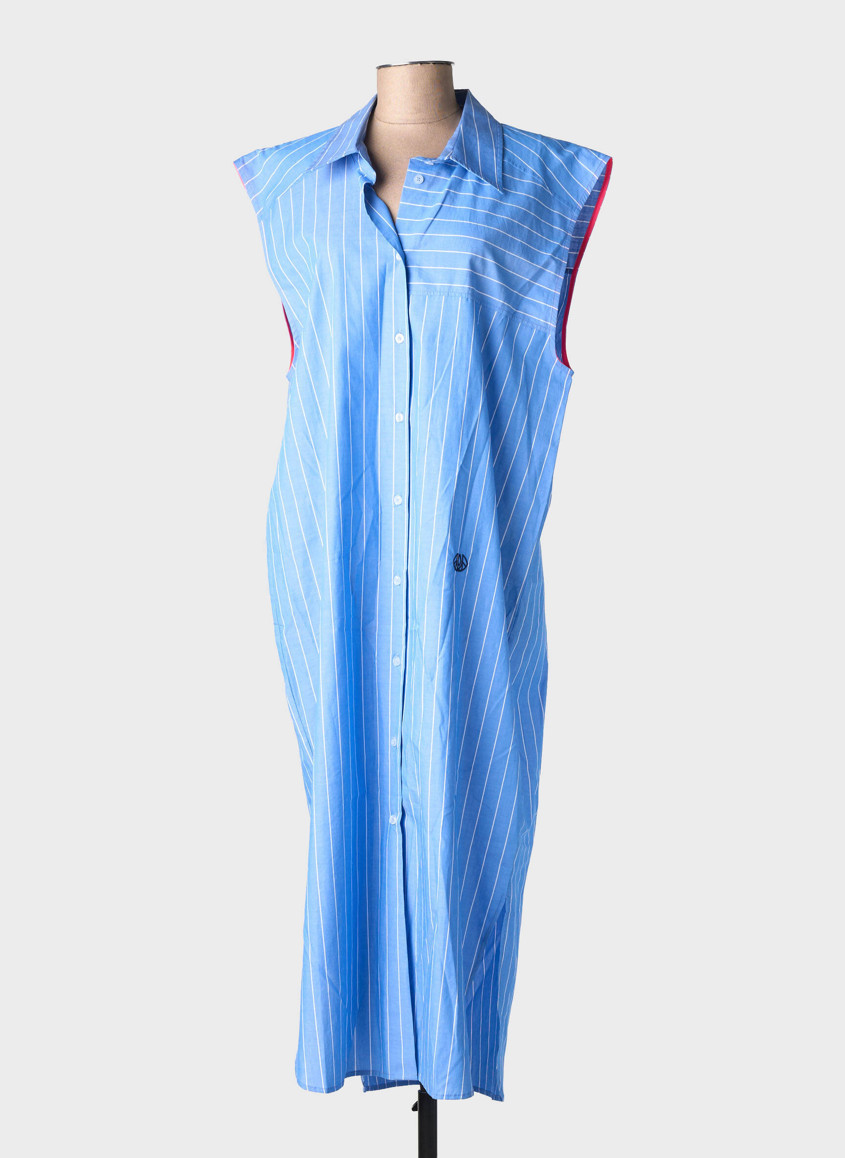 Robe longue manches courtes manches courtes bleu LES FELICITES femme