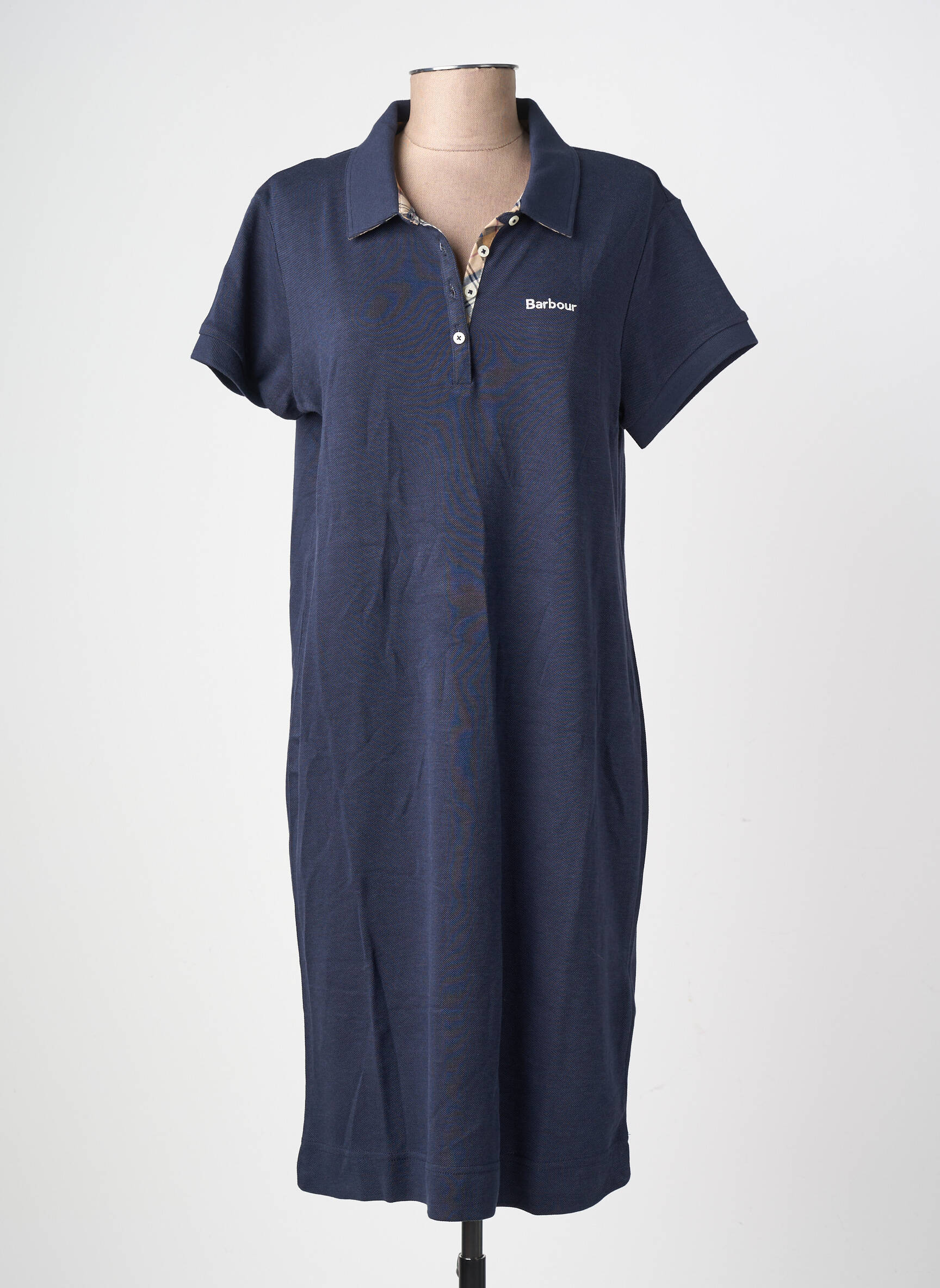 Robe mi-longue manches courtes manches courtes bleu BARBOUR femme