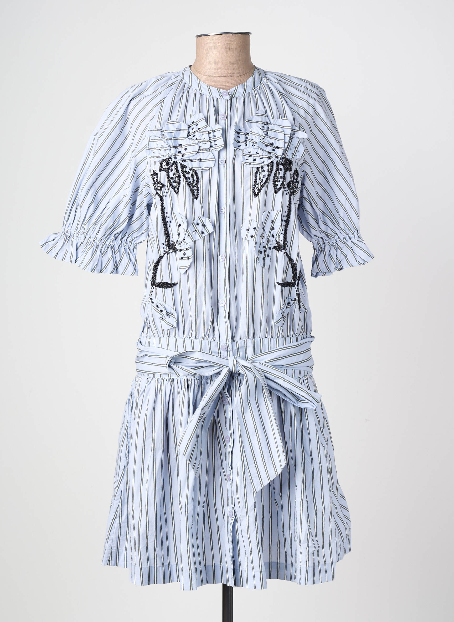 Robe courte manches 3/4 manches 3/4 bleu ESSENTIEL ANTWERP femme