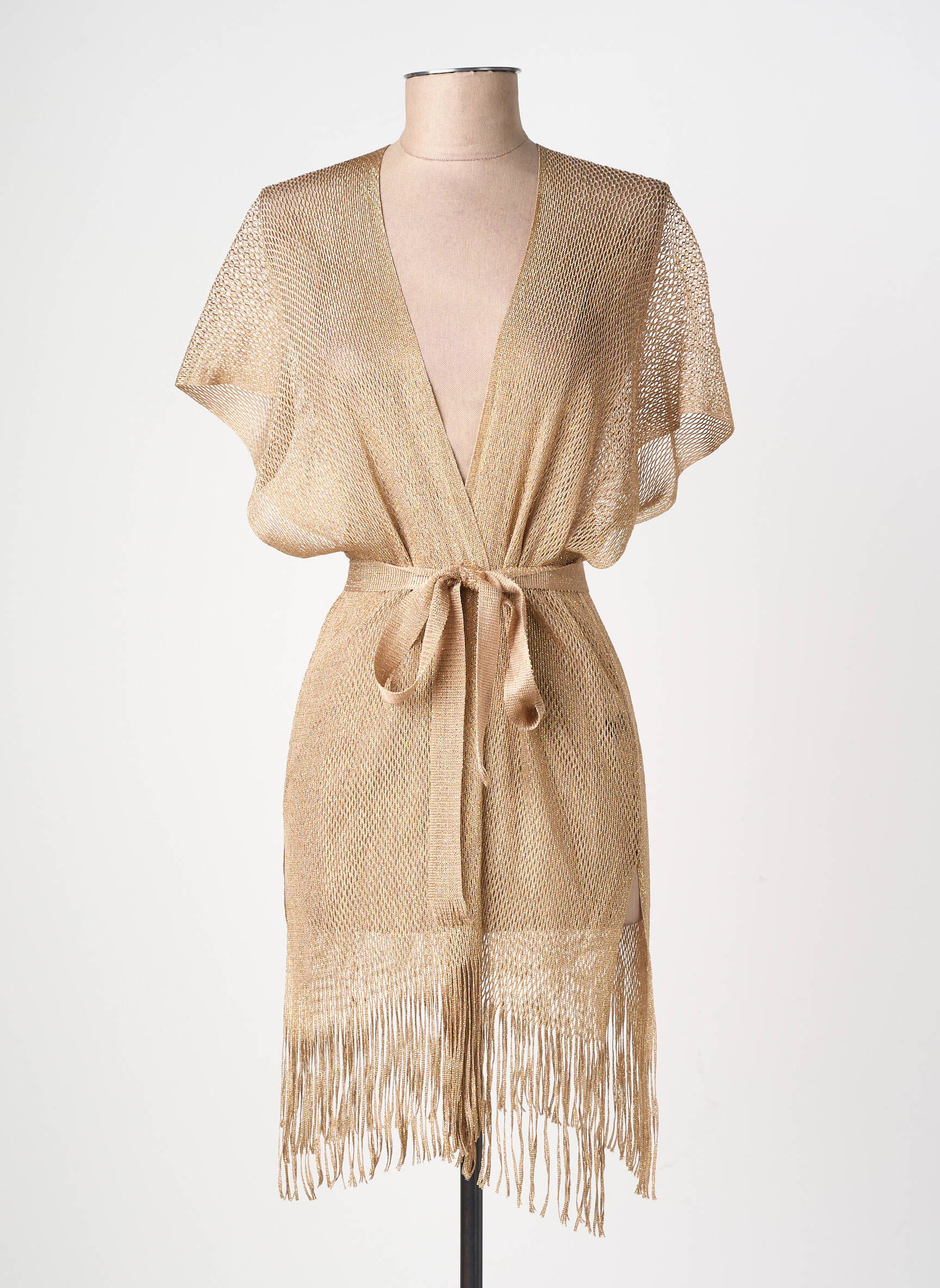 Gilet manches courtes col v or BELIZA femme