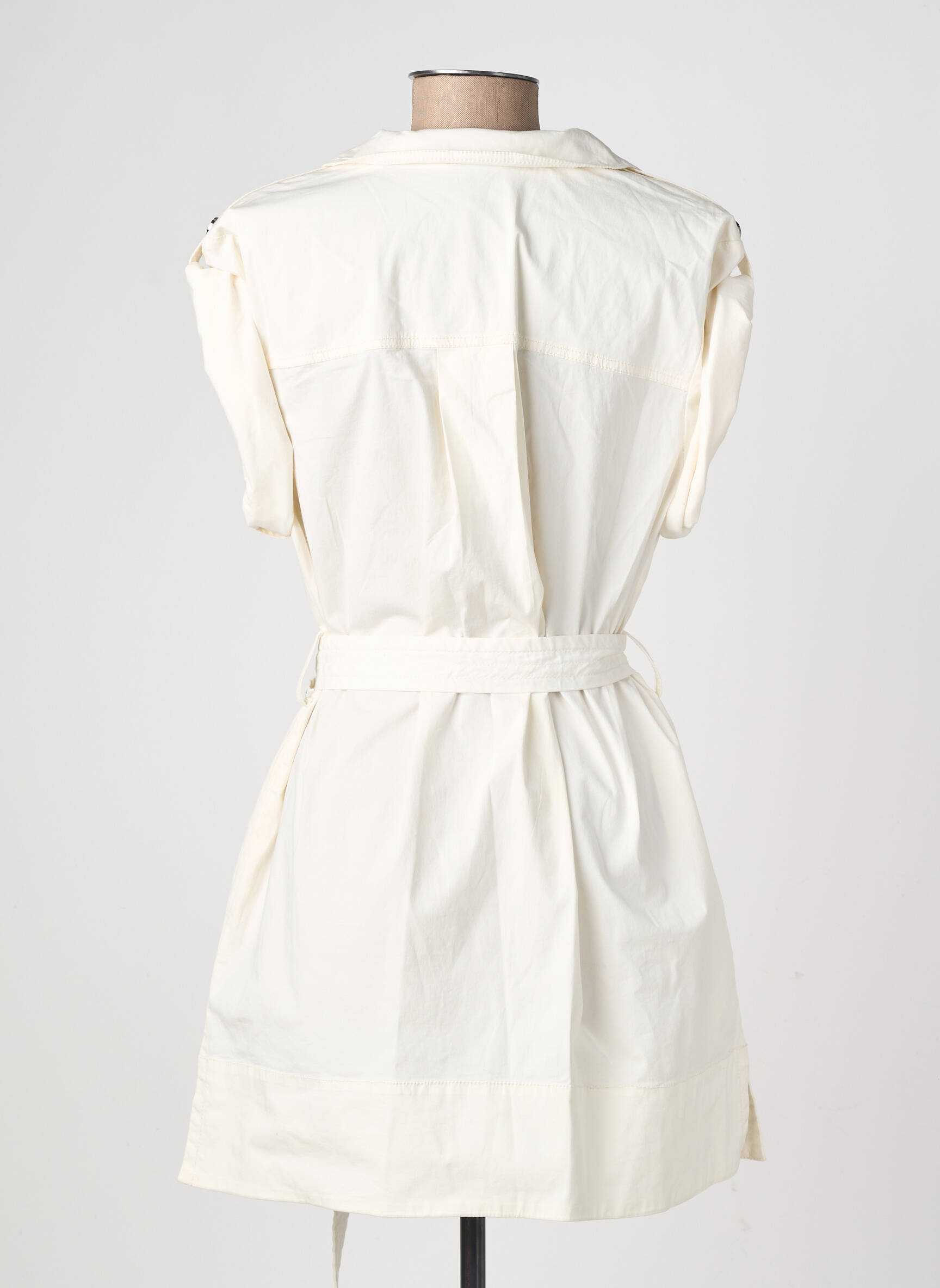 Robe courte manches courtes manches courtes beige GANNI femme