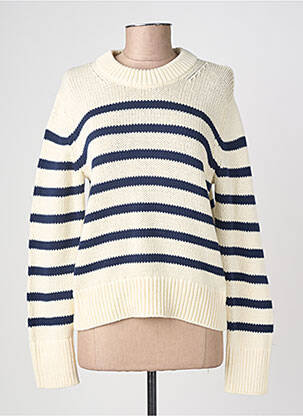 Pull resserrée sur le bas manches longues blanc RAILS femme
