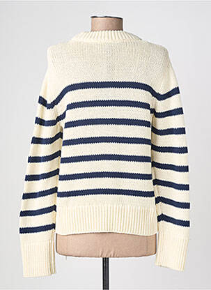 Pull resserrée sur le bas manches longues blanc RAILS femme