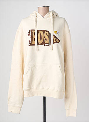 Sweat-shirt à capuche tissage jersey manches longues blanc NEWTONE femme