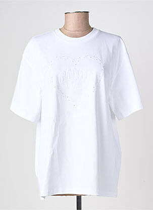 T-shirt coupe droite manches courtes blanc GANNI femme