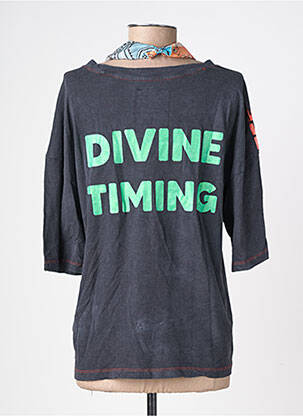 T-shirt col rond manches courtes gris ONE TEE femme