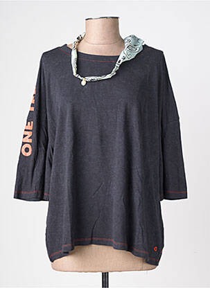 T-shirt col rond manches courtes gris ONE TEE femme