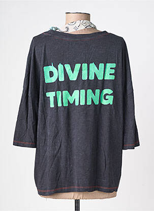 T-shirt col rond manches courtes gris ONE TEE femme