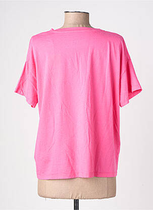T-shirt coupe droite manches courtes rose MAJESTIC FILATURES femme