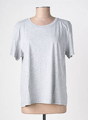 T-shirt coupe droite manches courtes gris RAILS femme