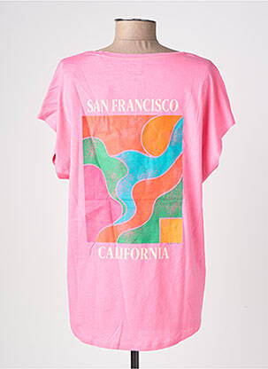 T-shirt col v manches courtes rose NEWTONE femme