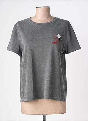 T-shirt coupe droite manches courtes gris NEWTONE femme