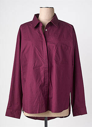 Chemisier tissage popeline manches longues violet ANDREA LEV femme