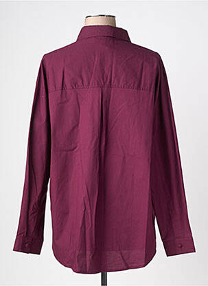 Chemisier tissage popeline manches longues violet ANDREA LEV femme