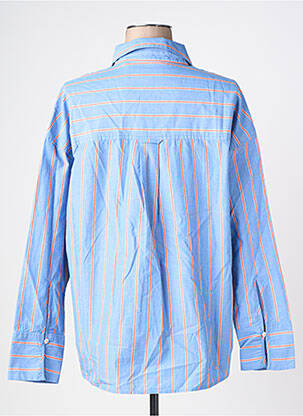 Chemisier coupe droite manches longues bleu MKT STUDIO femme