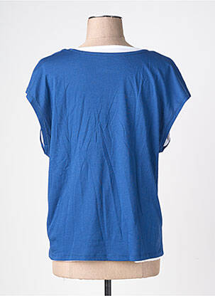 T-shirt coupe droite manches courtes bleu MAJESTIC FILATURES femme