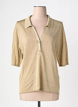 Top manches courtes manches courtes or MAJESTIC FILATURES femme